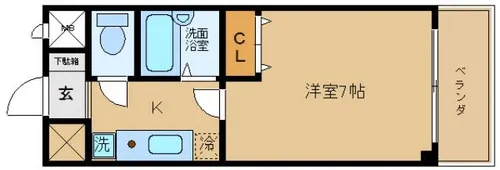 シティパレス熊取【208号室】の間取り