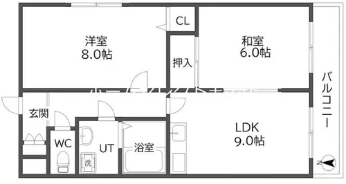 サンライフ上住吉【4階】の間取り