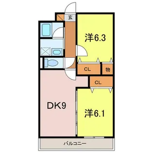 クレマチス【201号室】の間取り