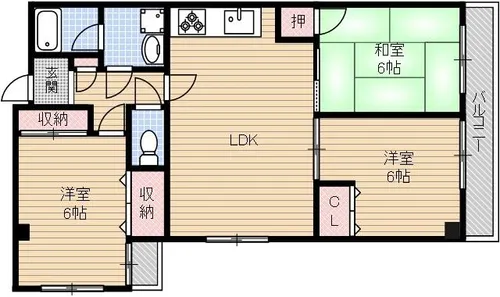 サンフォーレ辰巳【703号室】の間取り