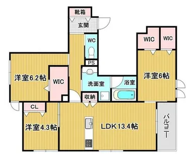 へーベルメゾンフォレスト岡上の町【2階】の間取り