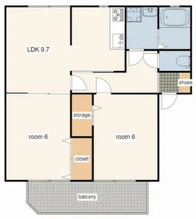 ソレジオ若草【101号室】の間取り