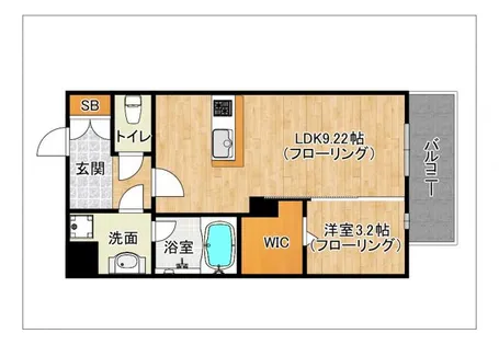 LIBTH博多住吉PREMIER【1108号室】の間取り
