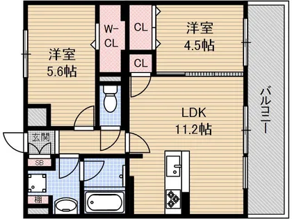 パークサイド健都【1階】の間取り