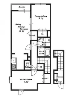 メープルコートⅠ【2階】の間取り