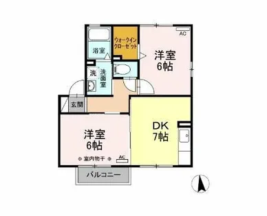 アゼリアコート・友【2階】の間取り