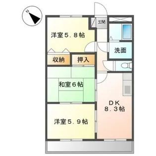 大阪府泉大津市寿町【マンション】の間取り