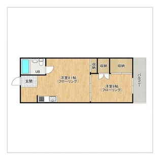 ヒルズ平和【402号室】の間取り