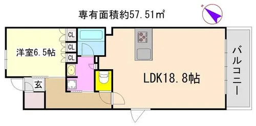 Brillia京都松ヶ崎【3階】の間取り