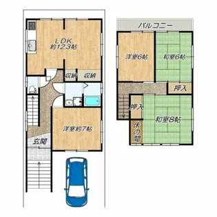 大阪府堺市中区深阪4丁【一戸建】の間取り