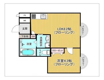 チサンマンション第2天神【904号室】の間取り