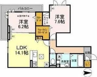 グランドゥール【1階】の間取り