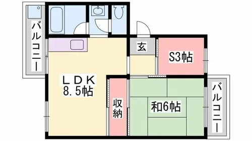 銀の馬車道壱番館【A-9号室】の間取り