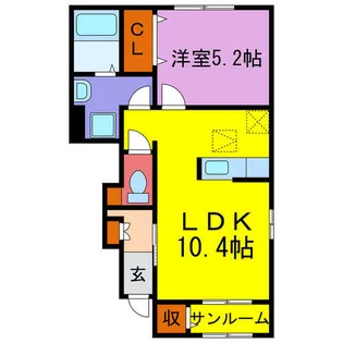 フェリア福崎【1階】の間取り