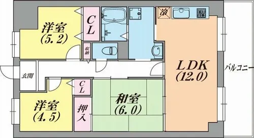 ベガ中上【3階】の間取り
