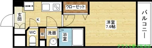 レジュールアッシュJUSO【1階】の間取り