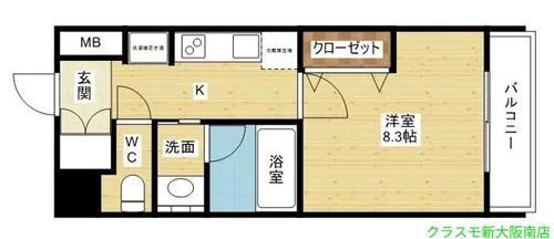 スプランディッド新大阪III【14階】の間取り