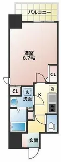 プランドール北浜【8階】の間取り