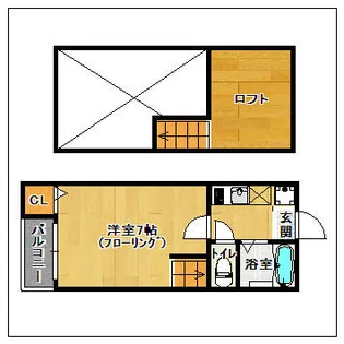 ピュア県庁七番館【202号室】の間取り