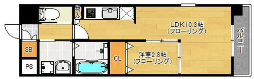 グランフォーレラグゼ箱崎【7階】の間取り