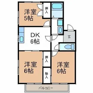 フラット・サプレス市川【2階】の間取り