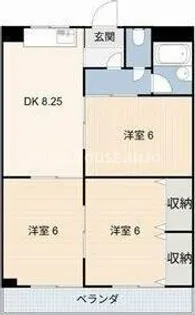 グランドビル永吉【302号室】の間取り