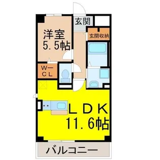 1LDKの間取り画像