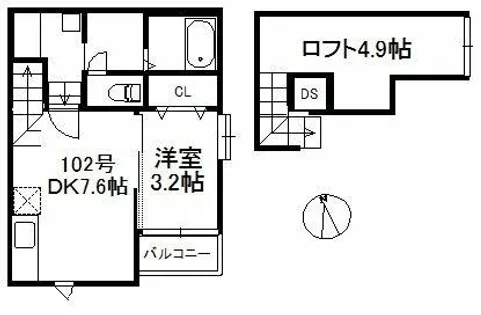 メゾンソレイユ2【1階】の間取り