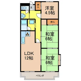 パセオ常楽【2階】の間取り