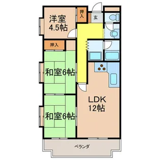 パセオ常楽【2階】の間取り