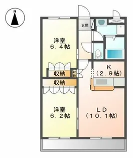 グラッチェⅡ番館【2階】の間取り