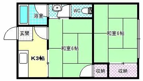 祐村第2第3文化【1階】の間取り