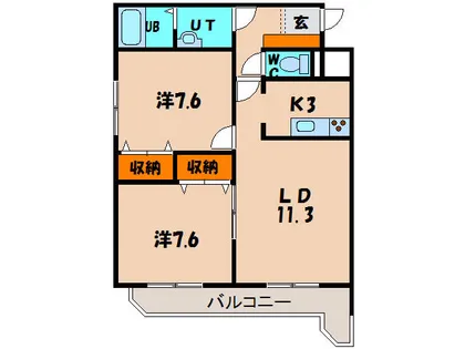 ダイワパレス函館【202号室】の間取り