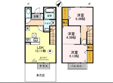 アローイン【102号室】の間取り