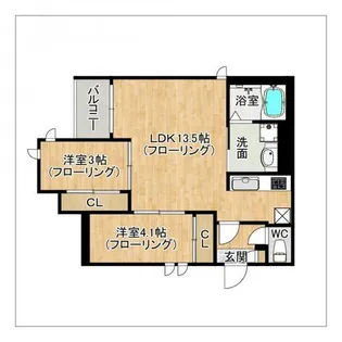 REGALEST サンメゾン井尻【3階】の間取り