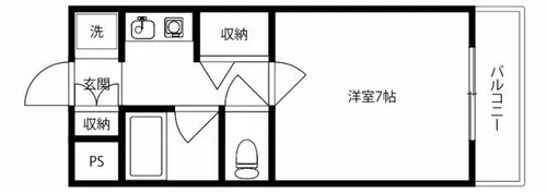 コアシティ如是【307号室】の間取り