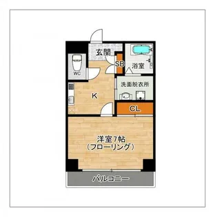 SOLEIL ATAGO【102号室】の間取り