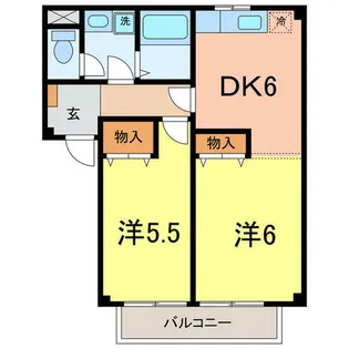 ピーコック・ブルー【1階】の間取り