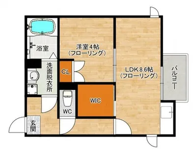 CB和白セレン【103号室】の間取り