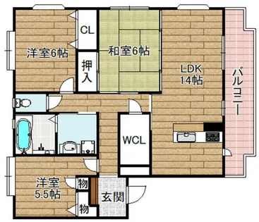 ボナールコートM【302号室】の間取り