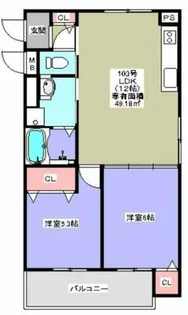 クリエオーレ新鴻池町【3階】の間取り