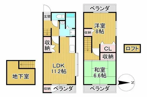 サンモール【101号室】の間取り