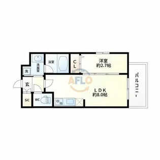 Fortuney江坂Ⅱ【2階】の間取り
