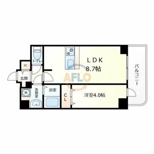 プレリス北巽駅前ラバルス【7階】の間取り