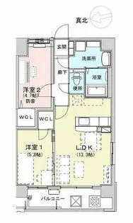 2LDKの間取り画像