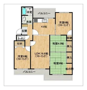 奈多団地【5階】の間取り