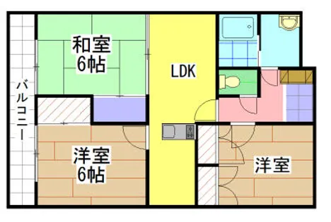 福岡県北九州市若松区青葉台南1丁目【マンション】の間取り