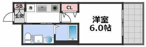 コンチネンタル東小橋【9階】の間取り