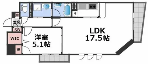 セレッソコート上本町EAST【8階】の間取り