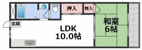 グリーンハイツ竜田【2階】の間取り